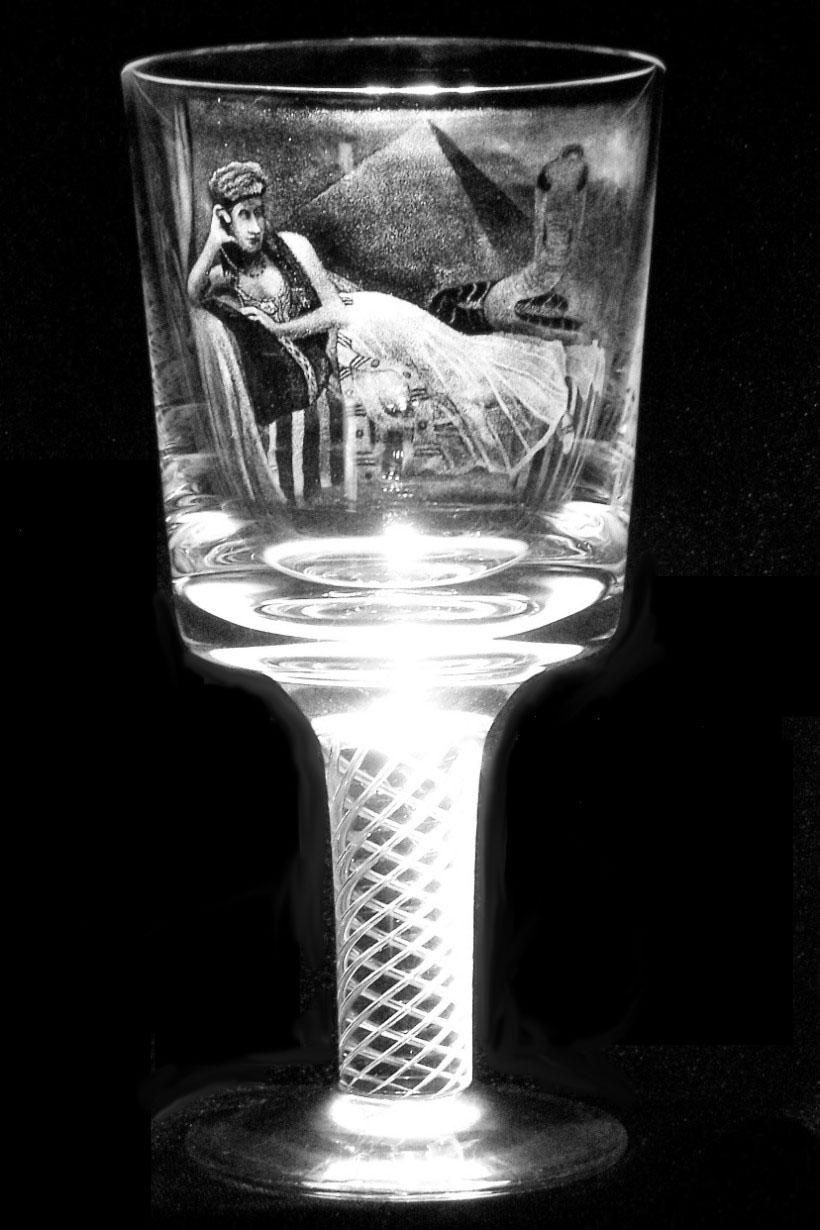 Lillie Langtry as Cleopatra-Point Engraved Tudor Air Twist Goblet